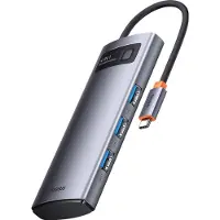 Baseus Metal Gleam Series 4-in-1 Multifunctional Type-C HUB Docking Station Gray（Type-C to USB3.0*4）