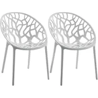 CLP Hope 2er Set stapelbare Tuinstoelen - Weerbestendig & UV-bestendig - Kunststof Stoelen met Armleuningen - Modern Design - licht grijs