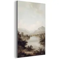 MuchoWow Aluminium schilderij 100x150 cm - Wanddecoratie metaal - Klassiek - Landschap - Sereen - Metalen muurdecoratie woonkamer - Decoratie industrieel - Foto op dibond - Industriële accessoires slaapkamer