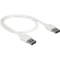 DeLOCK Easy-USB-A naar Easy-USB-A kabel - USB2.0 - tot 2A / wit - 0,50 meter
