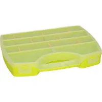 PlasticForte Opbergkoffertje/opbergdoos/sorteerbox - 13-vaks - kunststof - groen - 25 x 21 x 4 cm - Opbergbox