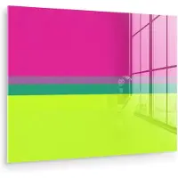MuchoWow Glasschilderij 40x30 cm - Schilderij acrylglas - Strepen - Modern - Kleurrijk - Foto op glas - Muurdecoratie woonkamer - Wanddecoratie slaapkamer - Schilderijen