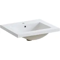 Comad 9060 keramische wastafel 61x46cm wit glans