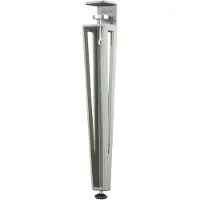 Sotech F-vormige tafelpoot, hoogte 464 mm, grijs taps verstelbaar van 70 tot 40 mm met klemschroeven (zonder boren) voor salontafel, salontafel, bank