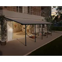 Canopia By Palram Feria Palram polycarbonaat terrasoverkapping - Canopia 3 x 8,5m grijs