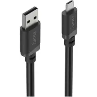 Hama 00201805 USB-kabel USB 2.0 USB-A stekker, USB-micro-A stekker 3 m Zwart