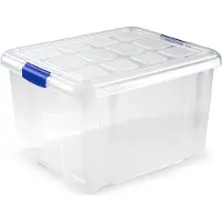 PlasticForte Opslagbakken met deksel - 25 liter - 42 x 36 x 25 cm - Opbergbox