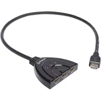 Manhattan 207843 1080p 3-Port HDMI-Switch integriertes Kabel sw