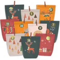 Sonstiges Adventskalender om zelf te vullen, met 24 kerstzakjes. Zelf maken van kraftpapier. Zelf vullen. Adventsdecoratie