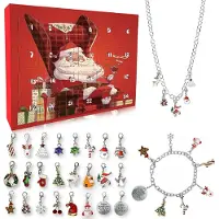 Sonstiges Adventskalender 2024 voor meisjes, tiener, met armband, ketting en kerstsieraden