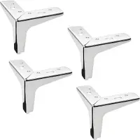 Sotech 4 stuks meubelpoot Victor, chroom gepolijst, 135 x 135 x 40 mm, hoogte: 100 mm