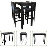 The Living Store Barset met bartafel en 4 barkrukken, zwart