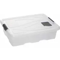 Hega hogar 1x Stuks kunststof stapelbare opbergbakken 28 liter 62 x 45 x 17 cm - Opbergbox