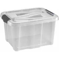 Hega hogar 1x Stuks kunststof stapelbare opbergbakken 17 liter 40 x 32 x 23 cm - Opbergbox