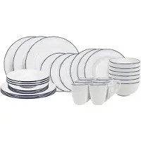 Cookinglife Serviesset Whitmore 30-delig / 6 personen - 6 dinerborden, 6 ontbijtborden, 6 diepe borden, 6 kommen en 6 mokken