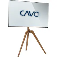 Sotech TV ezel voor 45 tot 65 inch schermen tot 40 kg, walnoot naturel gelakt, Max VESA 400 x 400 mm Universele draaibare steun voor platte & gebogen TV & Monitor