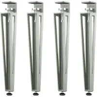 Sotech Set van 4 F-vormige tafelpoten, hoogte 464 mm, grijs conisch verstelbaar 70-40 mm met klemschroeven (zonder boren) voor salontafel, salontafel, bank