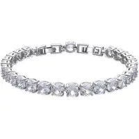 Luxenter Armband met zilveren afwerking en glanzende zirkonia - Ginsi