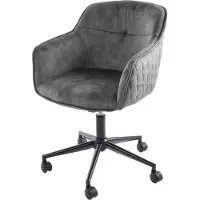 Riess In hoogte verstelbare bureaustoel EUPHORIA donkergrijs fluweel met decoratieve stiksels - 40865