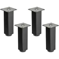 Sotech 4 stuks meubelpoten ZULU 38 x 38 x 150 mm zwart mat, belastbaar tot 100 kg per poot, vitrinepoten sokkelpoten kastpoten