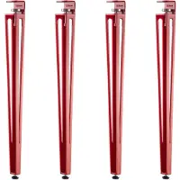 Sotech Set van 4 F-vormige tafelpoten, hoogte 745 mm, rood conisch verstelbaar 70-40 mm met klemschroeven (zonder boren) voor keukentafel, eettafel, kantoortafel
