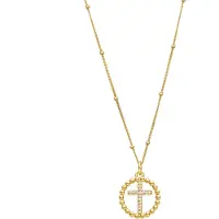 Luxenter 925 sterling zilveren ketting met wit parelmoer afgewerkt met 18-karaats geelgoud - Iora