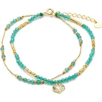 Luxenter Armband van 925 sterlingzilver en groen kristal met 18-karaats geelgoud afwerking - Talorce