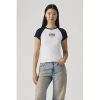 Levi's Graphic Riley Raglan Tee Maat: S | Tops Outlet | Dames | Blauw