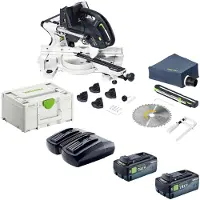 Festool KAPEX KSC 60 EB-Basic accu-afkort- en trekzaag 18 V / 36 V 216 mm borstelloos + 2x accu 8,0 Ah + dubbele lader + Systainer