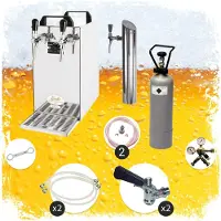 Ich-zapfe Complete set - Biertap - Kontakt 40 2-kraans droogkoeler, 50 liter/u - Beertender, Thuistap, Bierkoeler - met Fustkoppeling Type G