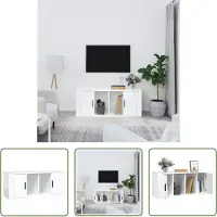 The Living Store TV-meubel - Hoogglans wit - 100 x 35 x 40 cm - Stevig en praktisch
