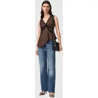 AllSaints Ilka Lace Cami Bitter Brown Maat: 6 | Onderhemden Outlet | Dames | Bruin