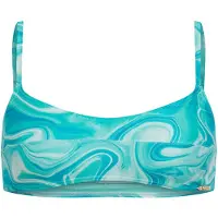 Superdry Dames Bedrukte blauwe bralette bikinitop (XL), Strandkleding, Gerecycled polyester, Duurzaam W3010392A