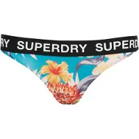 Superdry Classic Bikinibroekje met Logo Turkoois Grootte: 44