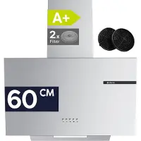 CIARRA VMS6765A - A+ 599 m³/u Schuine Afzuigkap 60 cm Wandkap met LED Recirculatie & Luchtafvoer RVS