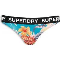 Superdry Dames Bikinibroekje met veelkleurig Classics-logo (L), Strandkleding, Gerecycled polyester, Duurzaam W3010401A