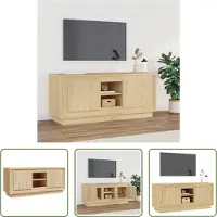 The Living Store vidaXL Salontafel - Tv-meubel - Tv-meubel 102x35x45 cm bewerkt hout sonoma eikenkleurig - Media Kast - Houten Tv-kast - Tv Stand