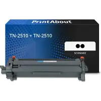 PrintAbout Huismerk vervangt Brother TN-2510 + TN-2510 Toner Zwart Multipack
