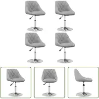 The Living Store : Eetkamerstoelen, 4 stuks, draaibaar, lichtgrijs, fluweel