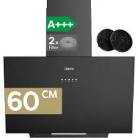 CIARRA VMB6762A - A+++ 674 m³/u Schuine Afzuigkap 60 cm met LED Recirculatie & Luchtafvoer zwart