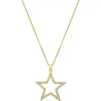 Luxenter Luxeketting met glanzende zirkonia 18K gouden afwerking - Sanem