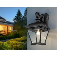 Elstead Lighting LED Wand Buitenlamp Bayview | 1X E27 Max 60W | IP44 | Dimbaar | Black
