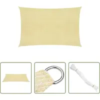 The Living Store Schaduwdoek - HDPE - 2.5 x 4 m - Beige