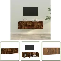 The Living Store TV-meubelset - gerookt eiken - 100x34.5x40 cm - 40x34.5x40 cm
