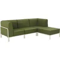Oviala - Modulaire lage tuinset voor 4 personen Khakigroen - Patio