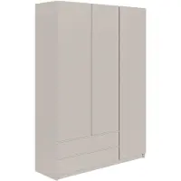 Selsey Bemmi – Kledingkast met 3 deuren en 2 lades, kasjmiergrijs, 150 cm
