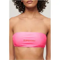 Superdry Dames Bandeau bikinitopje met roze logo (XL), Strandkleding, Gerecycled polyester, Duurzaam W3010388A