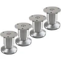 Sotech 4 stuks meubelpoten TERRA hoogte 50 mm aluminium geborsteld hoogte verstelbaar tot max. 15 mm, belastbaar tot 250 kg/elke poot