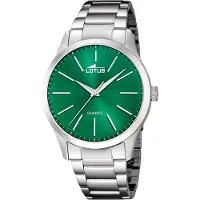 Lotus Stijlvolle Groene Zilveren Herenhorloge - 15959/B
