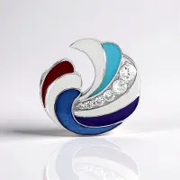 Cavill - Zilveren Sieraden Hanger - 925 Sterling Zilver met Platinering - 0,705 ct Zirkoon Cambodja - Moderne Kleurrijke Emaille - Elegante Stijl